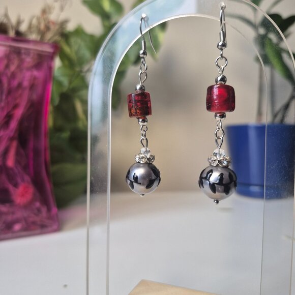 Silver Ornament Holiday Earrings - Picture 4 of 5